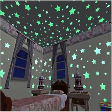 50Pcs Fluorescent Luminous Kids Bedroom Storage Rooms Star Baby Children’s Glow in the Dark Toys Sticker Adhesive Sticker