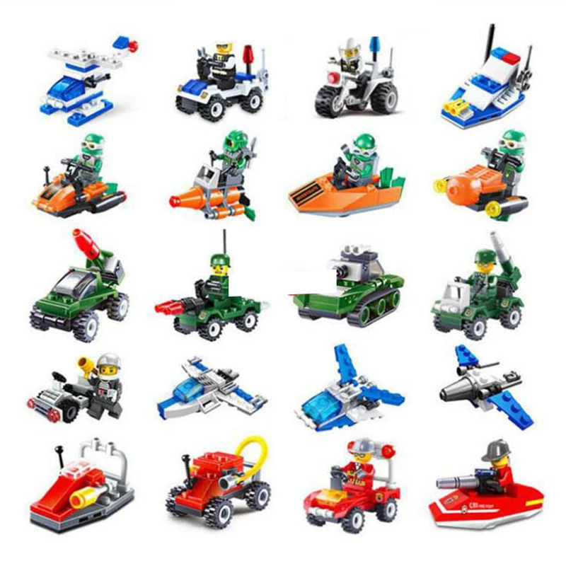 

Military Series Tank Rocket Police's Car Fighter 10 Style Educational Building Blocks Toys Compatible With legoings For Kid Gift