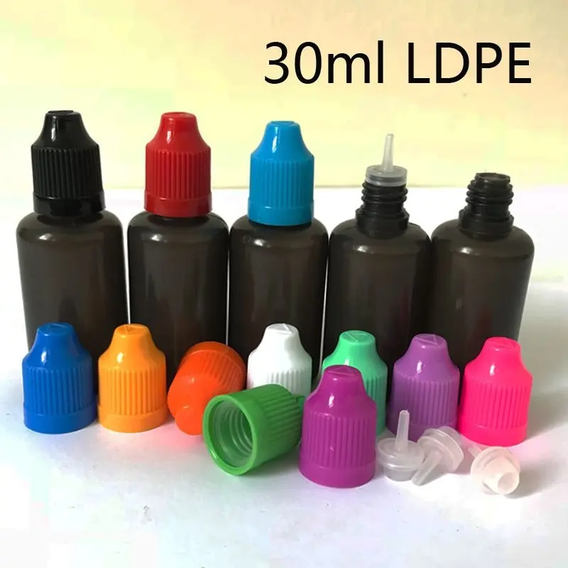 Black PE Empty Bottle 10ml 30ml Plastic Dropper Bottles with Long and Thin Tips Proof Childproof Caps E Liquid Needle | Красота и