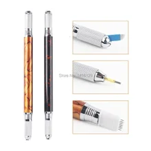 2 шт Высококачественный мрамор узор ручные татуировки ручки для профессионального микроблейдинга Перманентный макияж для бровей