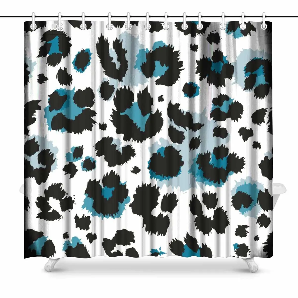 Aplysia Leopard Pattern Black Blue Bathroom Accessories Shower Aplysia Leopard Pattern Black Blue