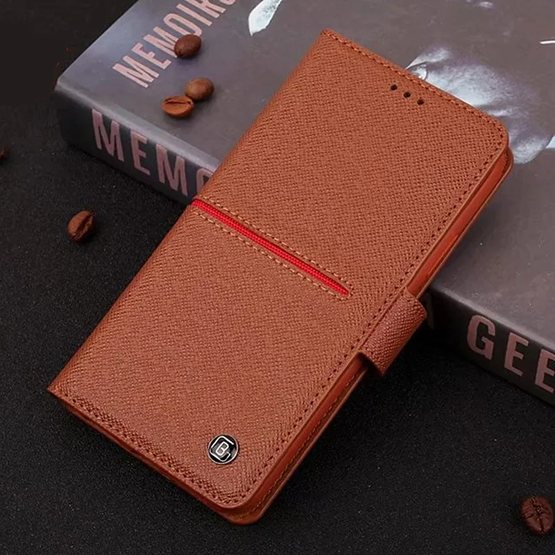 For iPhone X Genuine Leather Case Business Wallet Phone Bag Stand Cover