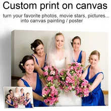 Custom Printings Your Picture,Family,Friends Or Baby Photo,Favorite Image, Wedding Photos Poster Custom Print On Canvas Unframed