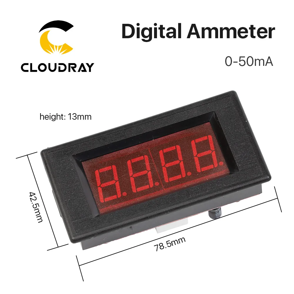 Cloudray 50mA светодиодный цифровой амперметр постоянного тока 0-50mA аналоговая AMP Панель измеритель тока для CO2 лазерный станок для гравировки и резки