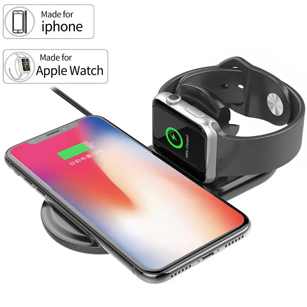 Магнитное Беспроводное зарядное устройство 2 в 1 совместимо с iPhone Xs/XS MAX/XR/X/8/Plus для