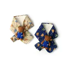 Корейский зимний детский шарф с рисунком медведя теплый шарф для мальчиков на осень и зиму