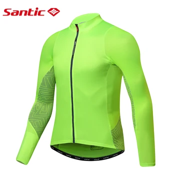 

Santic Men Long Sleeve Cycling Jerseys Windproof MTB Road Bike Top Jersey Spring Autumn Quick Dry Riding Pro Jerseys 4 Colors