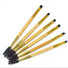 Двойной заканчивается Макияж Инструменты Bamboo Расчёски для волос ресниц ресницы blending Eye Кисточки Тушь для ресниц косметический расческа для бровей составляют maquiagem