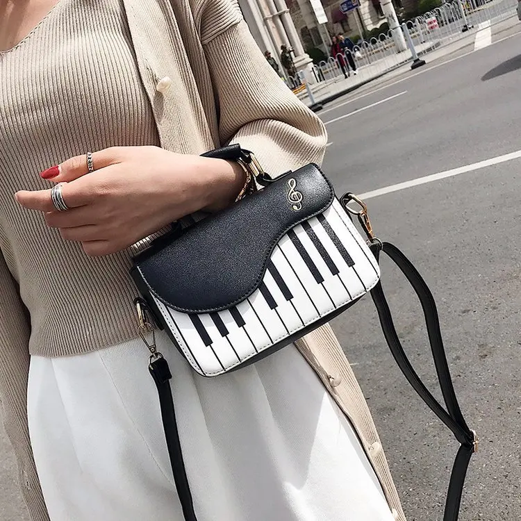 

Free shipping fashion casual piano music notes portable shoulder messenger bag Handbag music style casual handbag
