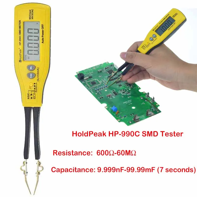 

Multimeter HP-990C SMD Digital Insulation tester Multimeter Auto Power off Resistance Capacitance Power Insulation Tester