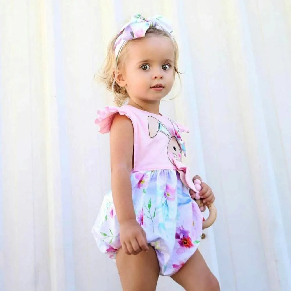 

2018 Girl Kids Dress Newborn Infant Baby Girls Cartoon Rabbit Romper Playsuit 2018 autumn children's wear cartoon minnie Mickey