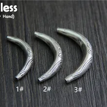 Uglyless реальные 925 пробы серебряные изогнутые трубки бисер интимные аксессуары Jewelry DIY Этническая Винтаж трубы Spacer Бусины выгравированы