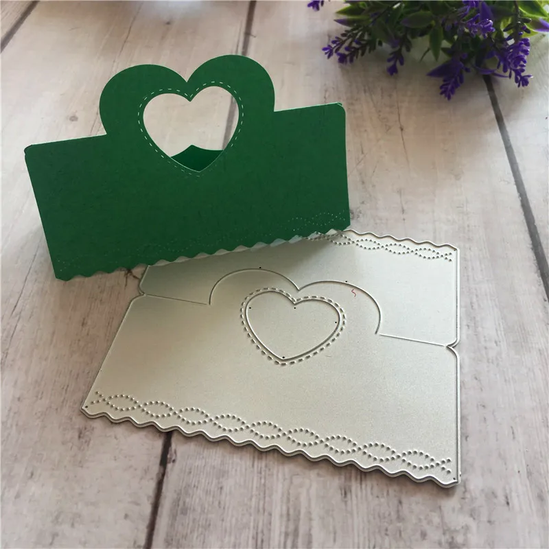 

DIY cuts into HEART CUT METAL gift box packaging bag topper head paper craft Scrapbook card holder