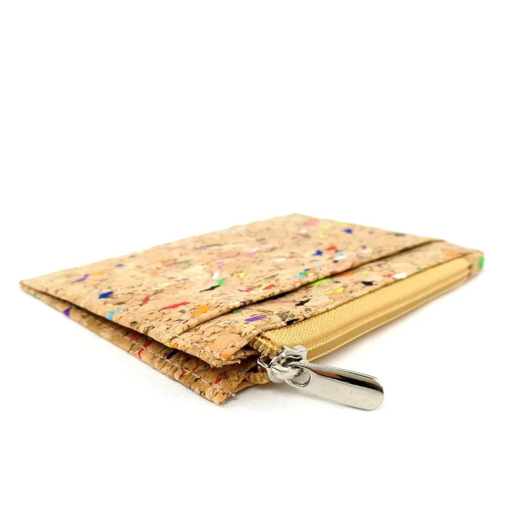 slim cork card wallet with zipper coin purse (2)