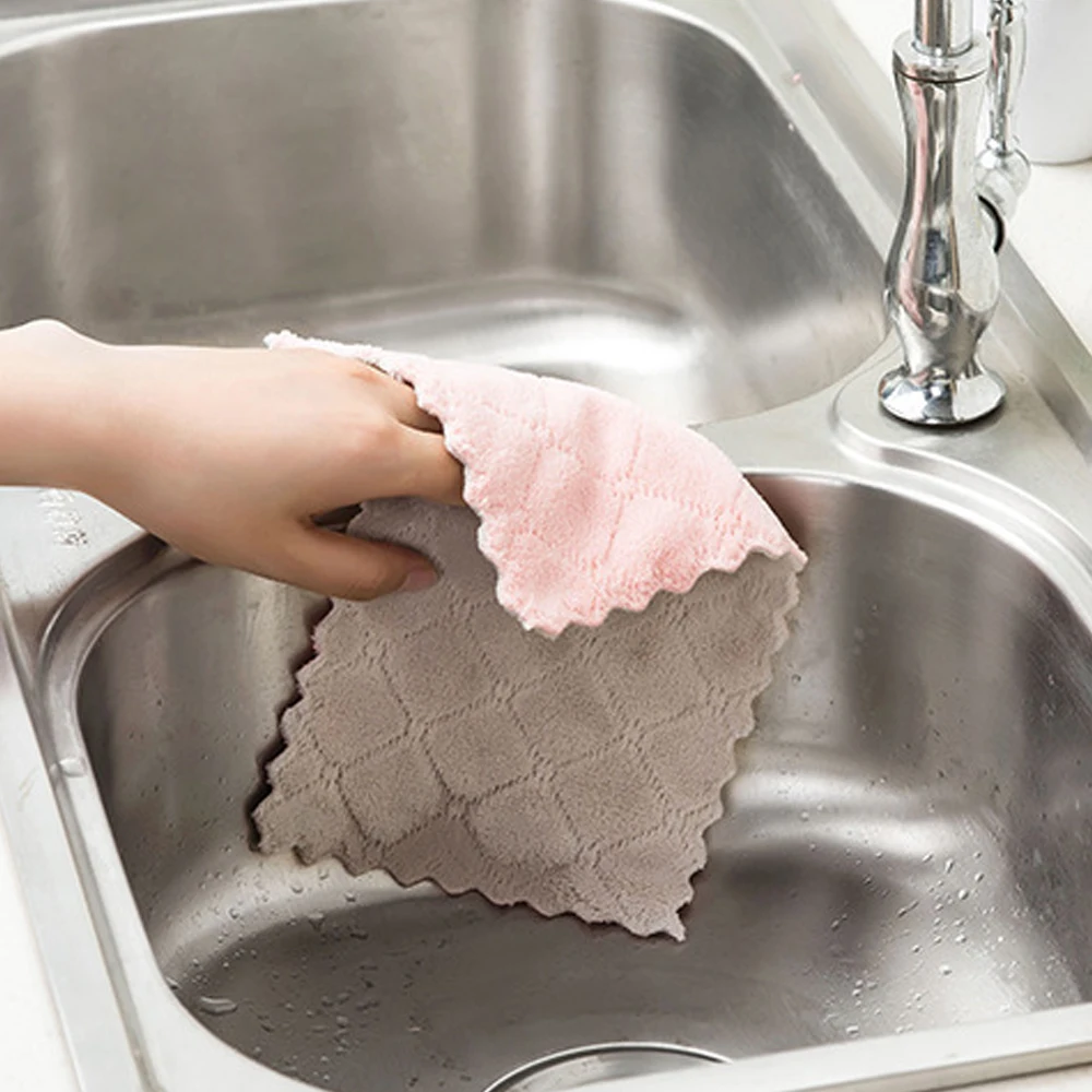 kichen tools Super Absorbent Microfiber kitchen dish Cloth High-efficiency tableware Household Cleaning Towel gadgets cosina (6)