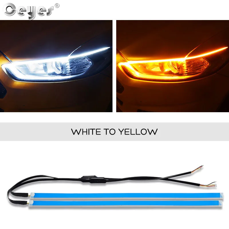 White To Yellow Ceyes 2 шт. Led DRL дневные ходовые огни сигнал поворота DRL светодиодные полосы автомобильные аксессуары тормозные боковые фары для авто - Цвет: White To Yellow