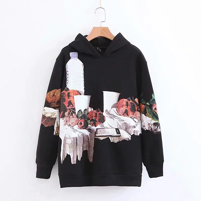 Jenny & Dave толстовки для женщин BTS harajuku хлопок вязаный с капюшоном принтом эскиз пуловеры для более размеры Толстовка Плюс топы 0913