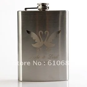 personalized flask love swan