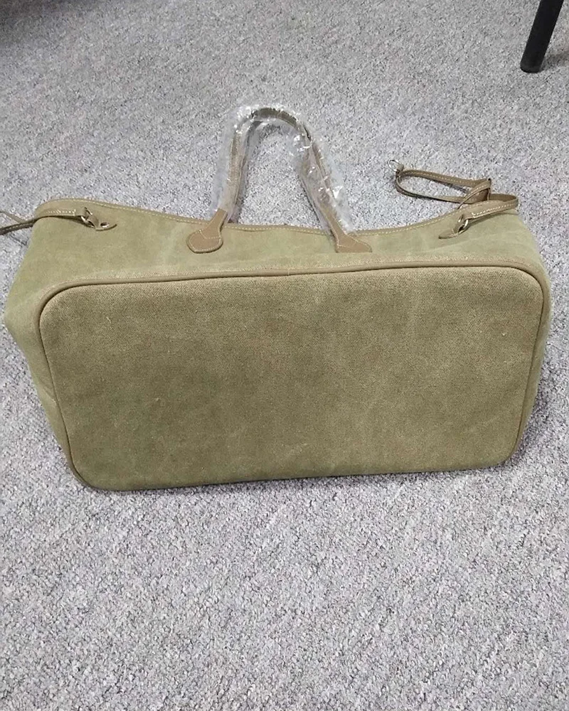 Зелено-армейский брезентовый мешок сумки-шопперы для женщин сумка шоппинг Мода Классика