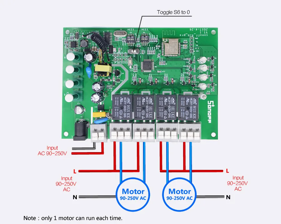 Интеллектуальный выключатель света Sonoff 4CH Pro R2 умный переключатель дистанционного управление 4 Каналы 433 МГц 2,4G Wi-Fi пульт для Управление Смарт модули автоматизации 90-250 В переменного тока(50/60 Гц)/5-24 В постоянного тока