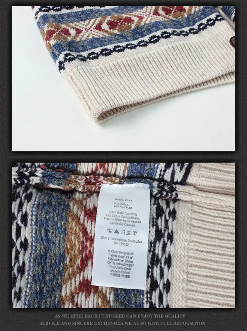 Muls Luxury Woolen Cardigans Men 80% Wool 20% Acrylic Winter Autumn Thicken Male Sweater Cardigan Jacket Men Navy Khaki 2018 New-09