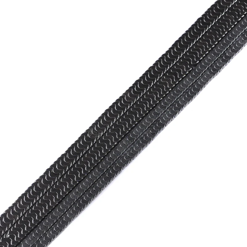 

Natural Stone Black Hematite beads Wave shape 2.5*4/3*6mm Irregular shape Loose bead For DIY Jewelry bracelet Making Accessories