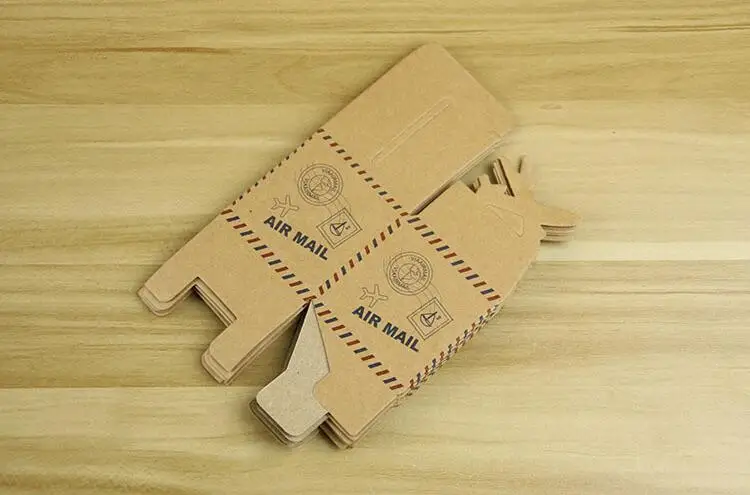 Creative Vintage Aircraft Kraft Paper Candy Boxes Wedding Party Supplies Baby Shower Favors Favour Air MaiCandy Box Gift Bag 6