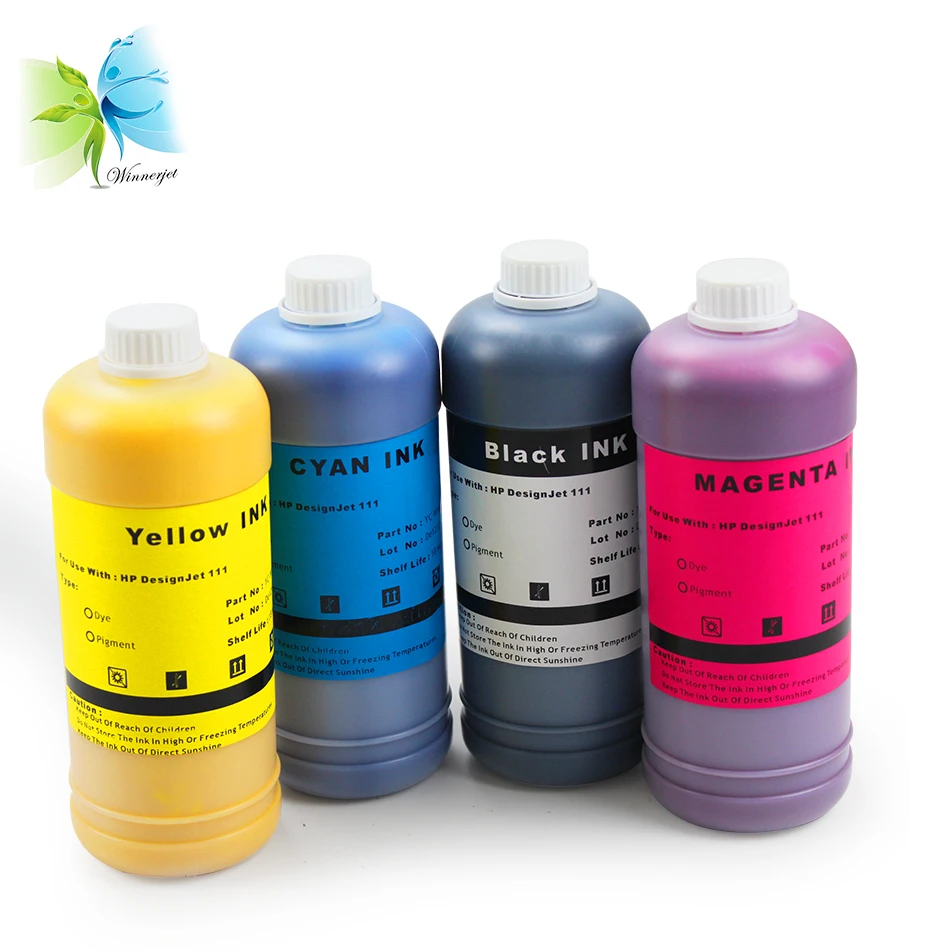 Printer Supplies 500ml*BK C M Y High UV Resistance Pigment Ink For HP