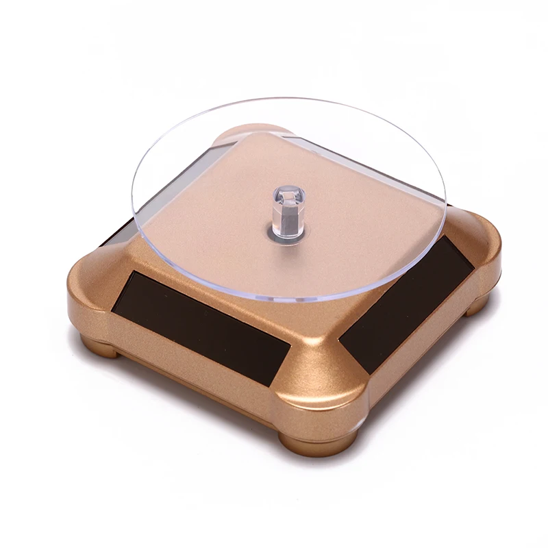 

Hot Sale Fashion Holder Rack Solar Showcase 360 Turntable for Watch Ring Display Rotating Jewelry Watch Stand Box