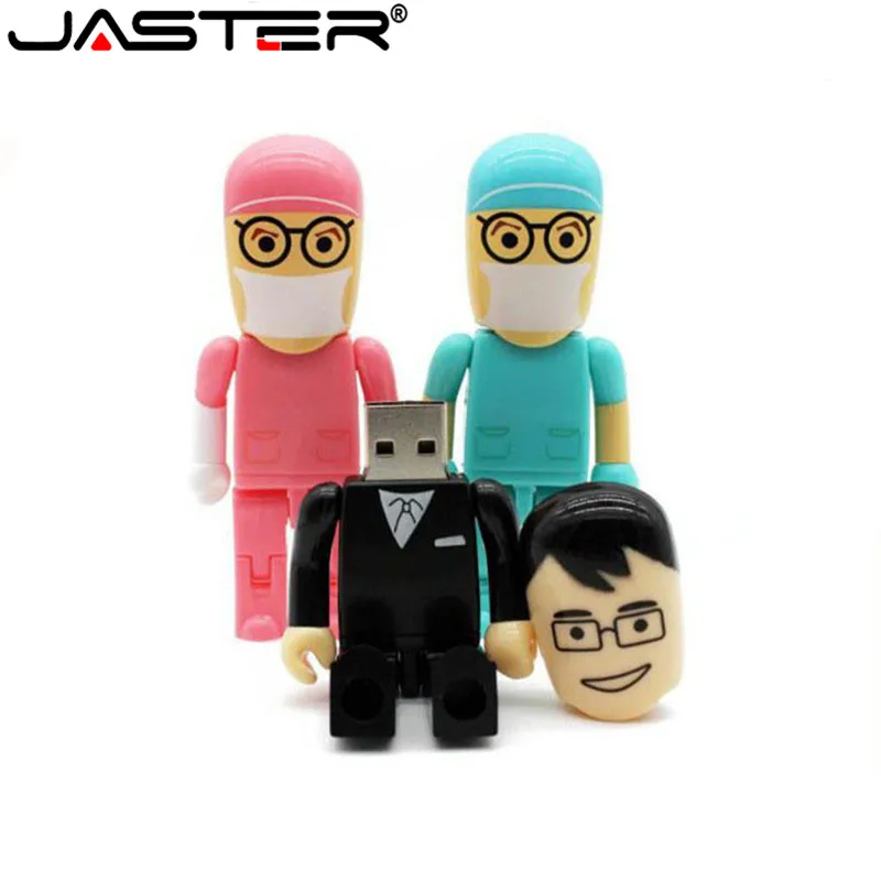 JASTER мини-доктор-медсестра USB флэш-накопитель стоматолога ручка привода подарок мультфильм pendrive 4 GB/8 GB/16 GB/32 GB/64 GB u диск оптом