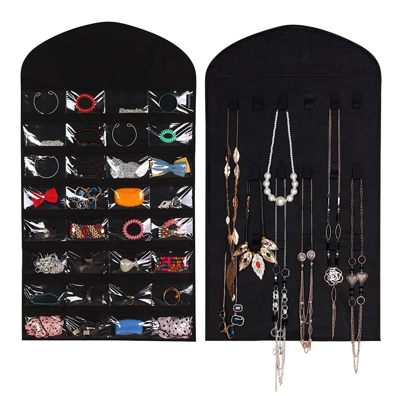 

32 Pockets Jewellery Storage Organizer Bag Pouch Necklace Rings Earrings Holder Case Women Jewelry Display Bag