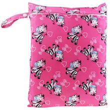 Напечатанный Карманный водонепроницаемый многоразовый Одиночная молния влажная сумка пеленки путешествия влагонепроницаемый рюкзак Мини-подгузник сумка размер 30x40 см сумка