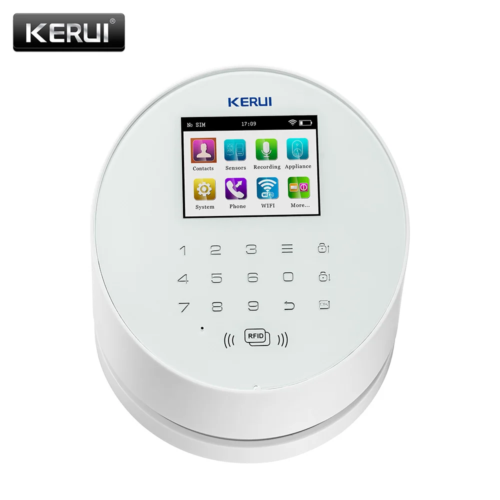 KERUI W2 Wifi GSM Wireless alarm Panel IOS andorid APP PSTN line telephone RFID Disalarm Security Alarm KERUI W2 Wifi GSM Wireless alarm Panel IOS andorid APP PSTN line telephone RFID Disalarm Security Alarm