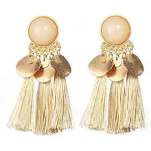 7 см преувеличены серьги сплав Смола красный зеленый синий хаки красочными кисточками богемные серьги для Для женщин серьги ювелирные украшения Brinco