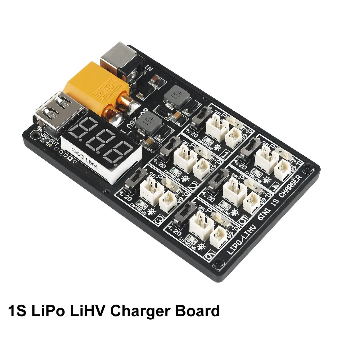 

1S LiPo LiHV Charger Board for Blade Inductrix and Tiny Whoop Micro JST 1.25 and JST-PH 2.0 1S LiPo Battery