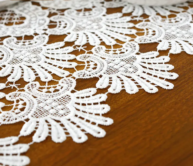 المطرزة الدانتيل الجدول عداء التلفزيون مقاعد البدلاء موقف نهاية الجدول غطاء الديكور 40 سنتيمتر x 50 70 90 150 180 220 250 280 سنتيمتر الأبيض
