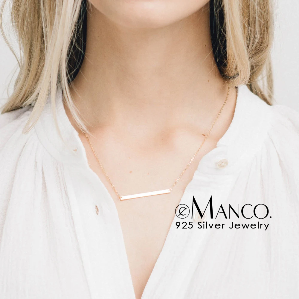 

e-Manco 925 sterling silver necklace for women Geometric pendant necklace DIY Choker necklace set silver 925 jewelry