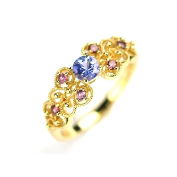 

Ruifan Palace Classical Gold Color Sterling Silver 925 Ring for Women Butterfly Luxury Jewelry Tanzanite and Garnet Rings YRI080