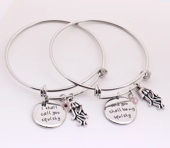 

Nemo Dory Friendship Bangles "I shall call you Squishy"Pendant with Jellyfish Cartoon Charm Girls Bracelet BBF Jewelry Wholesale