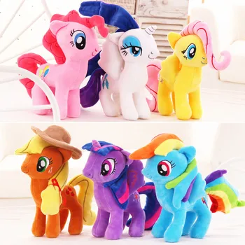 

30cm cartoon rainbow lucky fly horse unicorn embroidery stuff plush hold toy doll novelty children kids baby gift