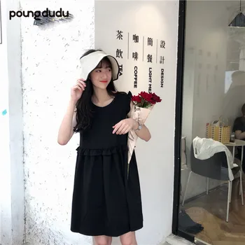 

Poungdudu Maternity Pregnant women dress Spot new sleeveless long section high waist