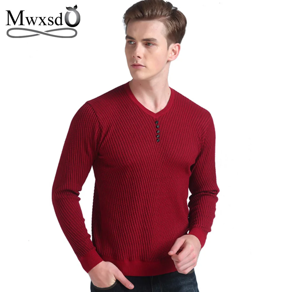 Mwxsd Spring autumn Brand men Casual sweater mens Cashmere