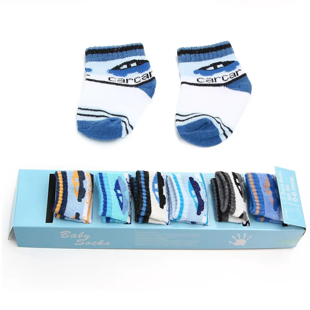 Боксерские Носки для маленьких мальчиков и девочек, подарочный набор унисекс для новорожденных и новорожденных, Детские хлопковые носки с низким вырезом, 7 пар - Цвет: D
