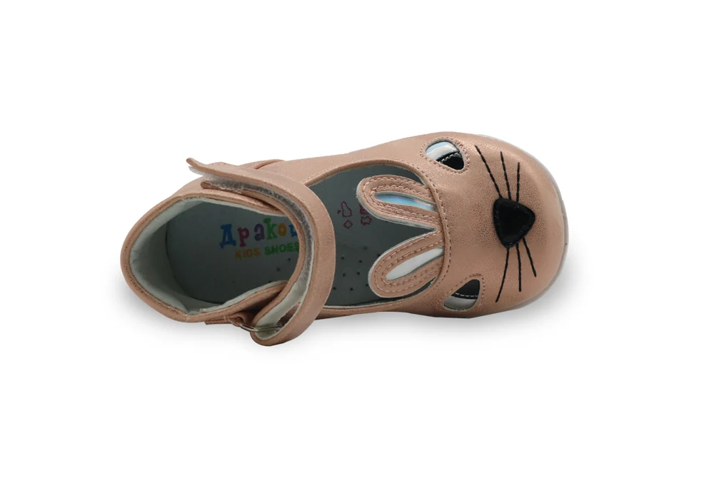 Apakowa/Детские весенне-осенние летние сандалии для девочек с милыми заячьими ушками; Ортопедическая повседневная обувь на липучке для малышей
