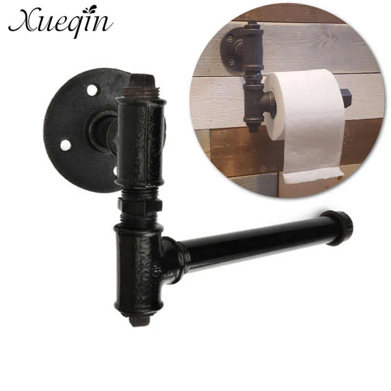 

Xueqin Retro Iron Painted black matt Toilet Paper Holder Bathroom Roll Paper Tissue Home Toilet Tissue Paper Storage Rack