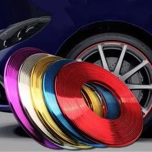 8M/ Roll Auto Felge Aufkleber Chrome Rad Dekoration Auto Reifen Felgen Überzogene Streifen Schutz Dekoration Auto-styling Außen