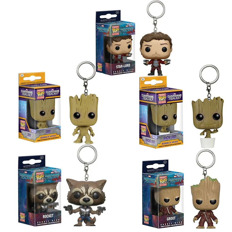 

Funko POP Pocket Keychain Star-Lord Rocket Tree Man Action Figure Toys