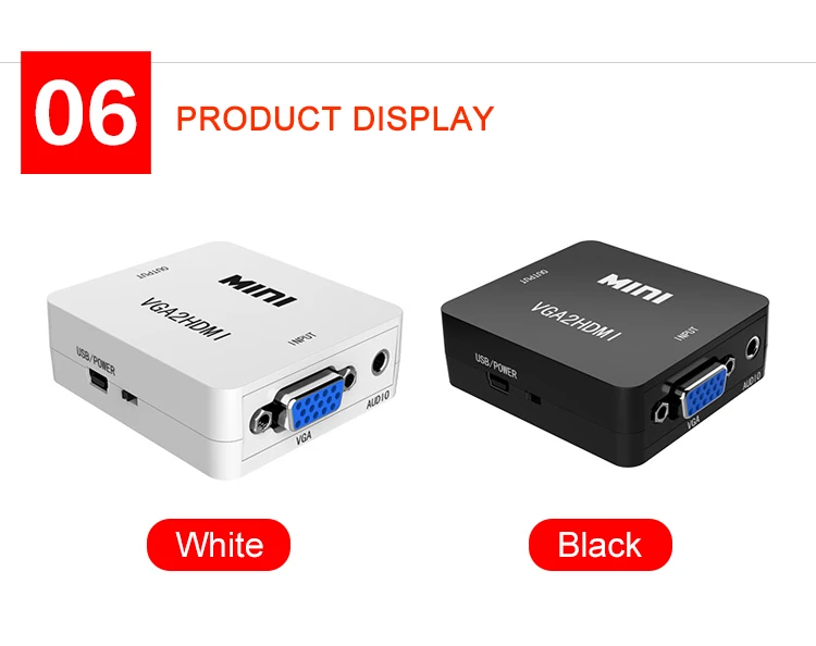 10 шт./лот мини VGA2HDMI 1080 P адаптер разъем VGA конвертер HDMI с аудио для проектора портативных ПК к HDTV С посылка