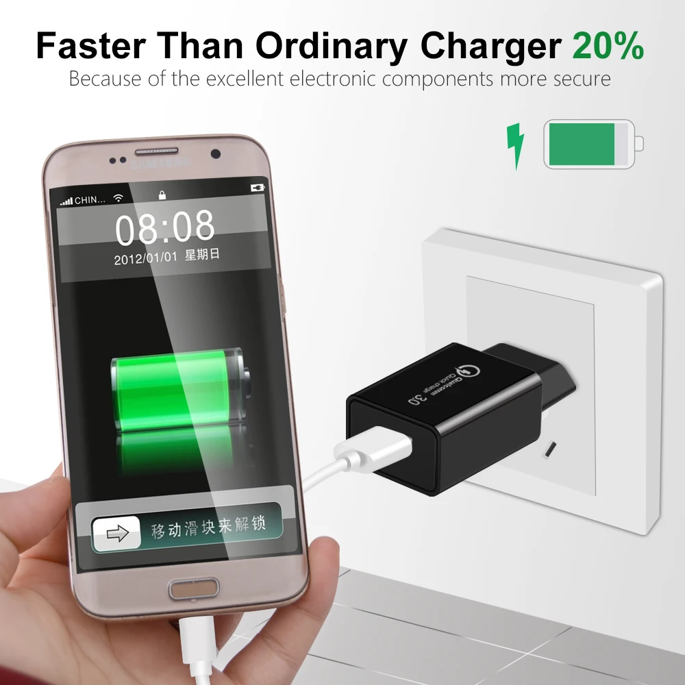 18 Вт USB зарядное устройство EU Quick Charge 3 0 быстрое QC3.0 QC2.0 адаптер для iPhone Samsung Xiaomi
