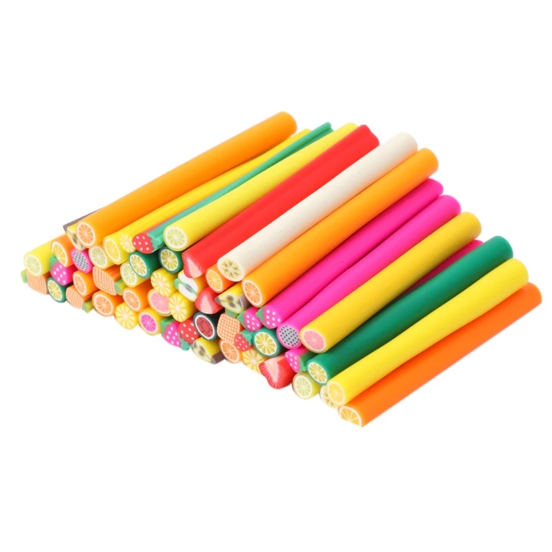 

50Pcs 3D Nail Art Fruit Pattern Manicure Fimo Canes Sticks Rods Stickers Gel Tip